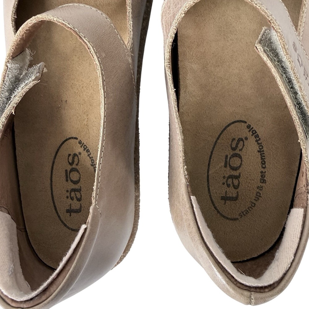 Taos Ultimate Mary Jane Shoes Leather Beige Tan EUR 40 US 9-9.5 - Picture 7 of 11